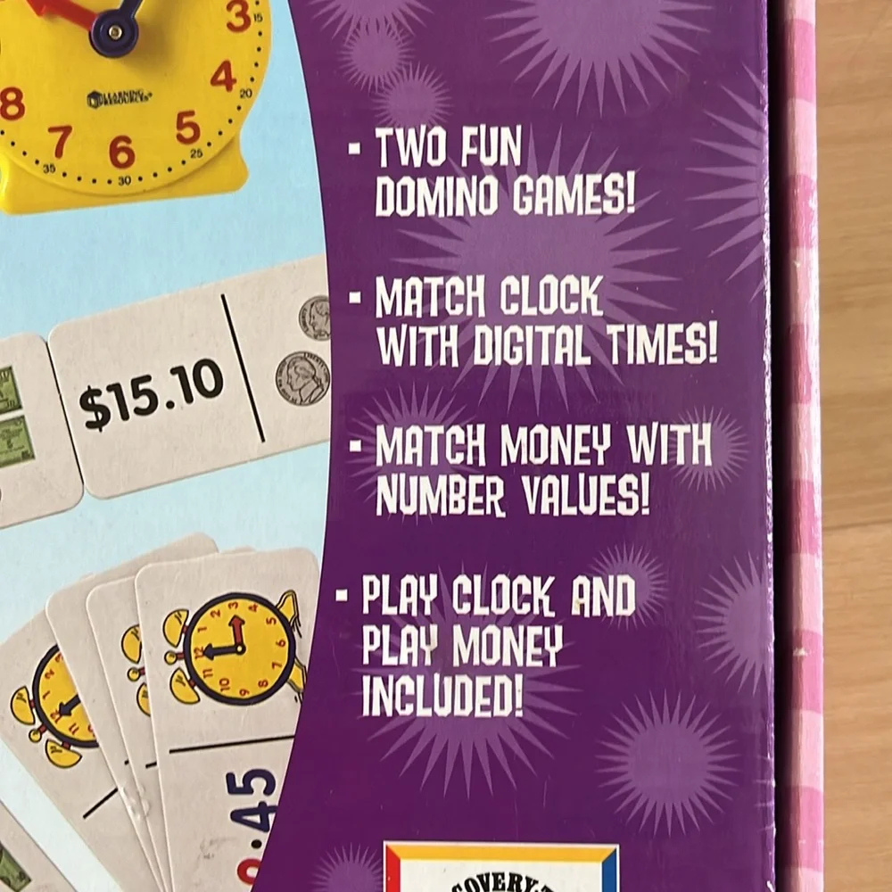 DISCOVER TOYS TIME AND MONEY DOMINOES GAME AGES 6+